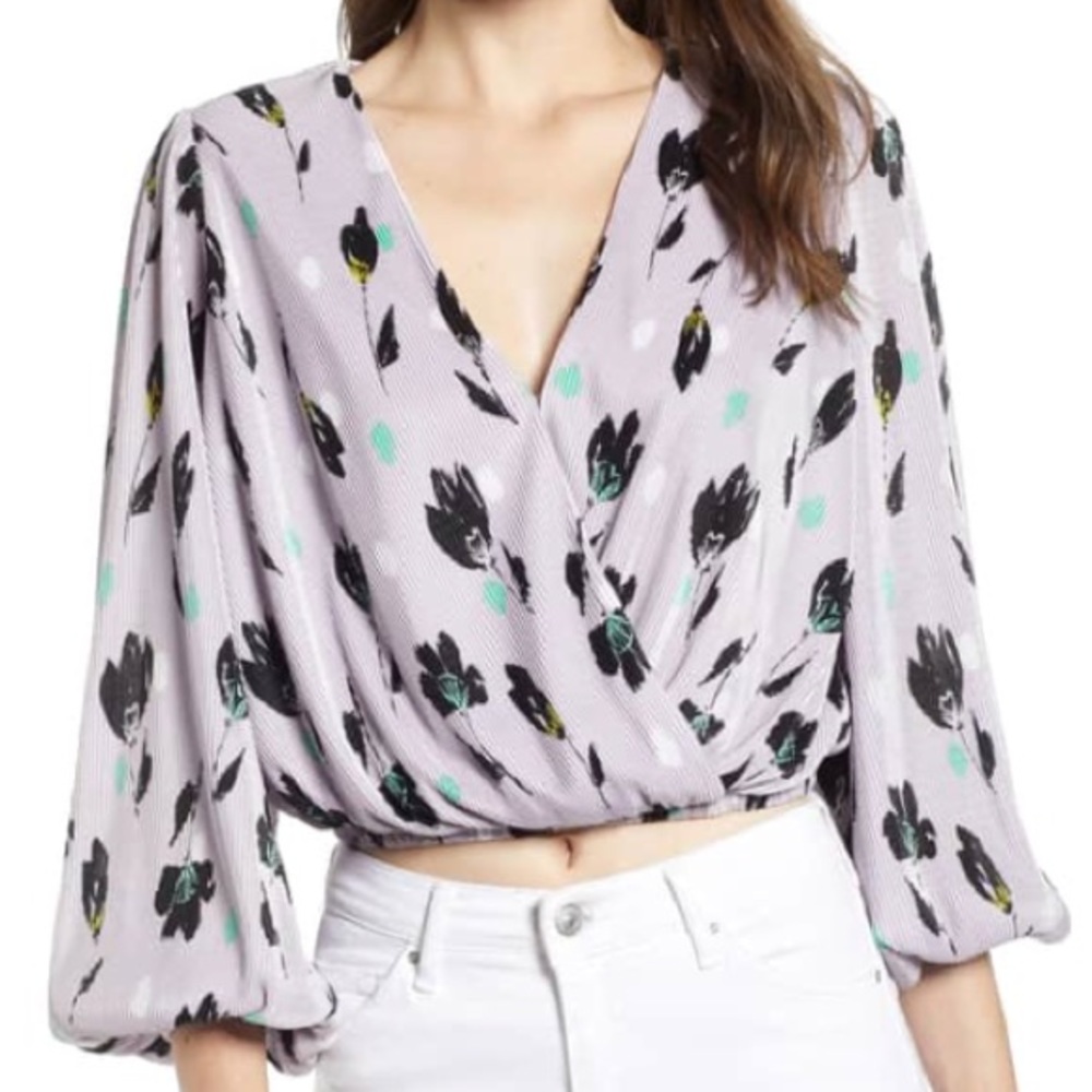 Lilac Pleated Blouse